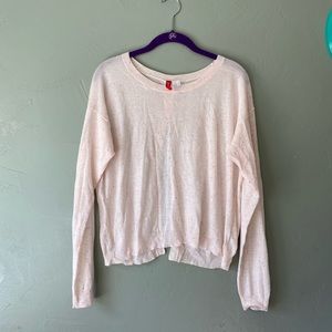 H&M cream colored sweater, size 10, split-back design